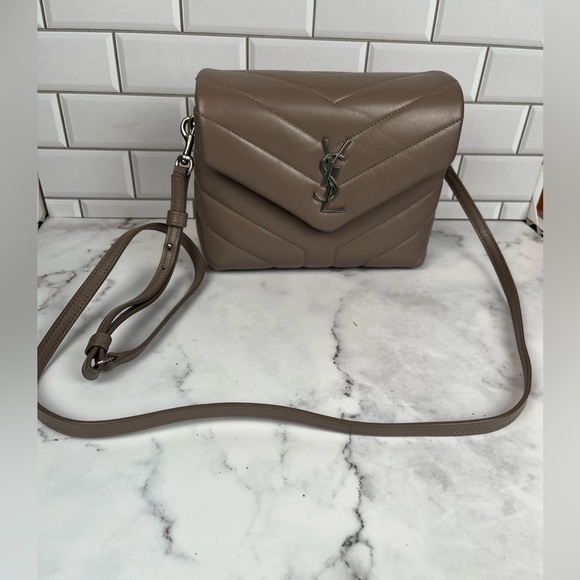 Saint Laurent YSL  Pouch Monogram Piumotto  Mink - Picture 2 of 14